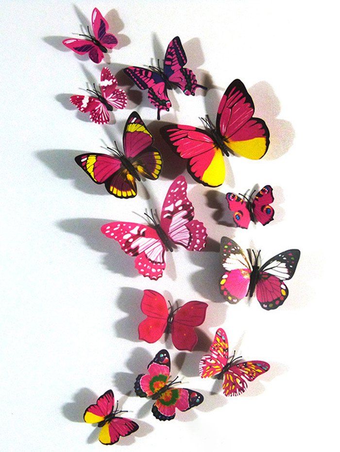 

3D Butterfly Magnetic Refrigerator Stickers Set, Multi-a
