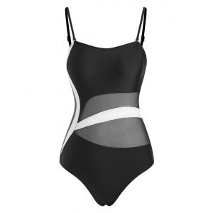Colorblock Mesh Panel One-piece Swimsuit, Black
Colorblock Mesh Panel One-piece Swimsuit, Black
