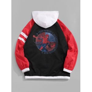 Marvel Spider-Man Figure Letter Print Hooded Jacket, Multi a 
Marvel Spider-Man Figure Letter Print Hooded Jacket, Multi a