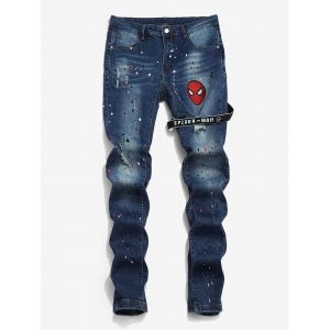 Marvel Spider-Man Embroidered Paint Splatter Letter Tape Jeans, Deep blue
Marvel Spider-Man Embroidered Paint Splatter Letter Tape Jeans, Deep blue