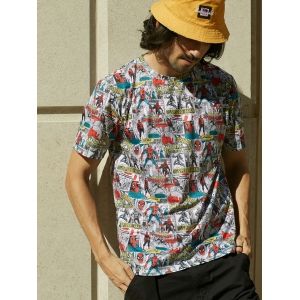 Marvel Spider-Man Comic Pattern T-shirt, Multi