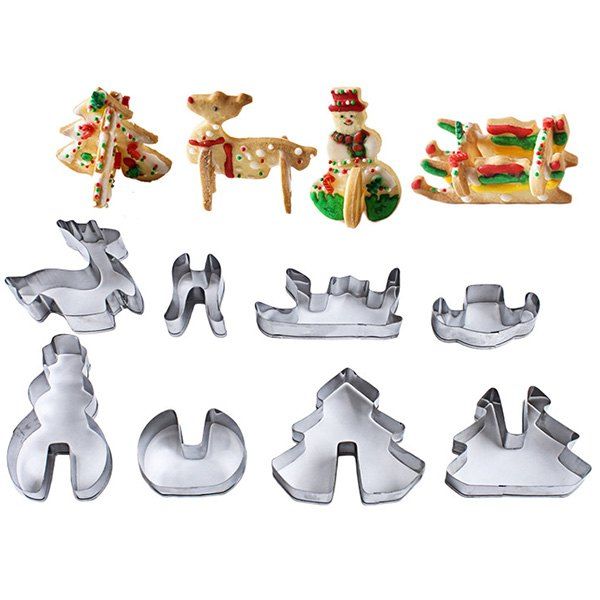 Stainless Steel Cookie Cutter 8 Piece Set 3D Christmas Three-dimensional Cake Mold, Silver
Stainless Steel Cookie Cutter 8 Piece Set 3D Christmas Three-dimensional Cake Mold, Silver