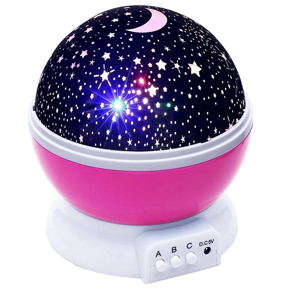 

Creative Romantic Starry Night Light Projector USB Charging or Battery Powered Desk Lamp Home Decoration for Children, Light pink