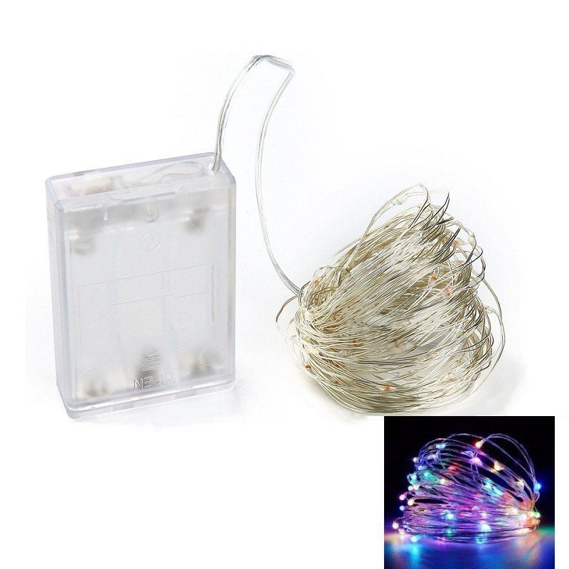 10M 100-LED Silver Wire Strip Light Battery Operated Fairy Lights Garlands Christmas Holiday Wedding Party 1PC, Colorful
10M 100-LED Silver Wire Strip Light Battery Operated Fairy Lights Garlands Christmas Holiday Wedding Party 1PC, Colorful