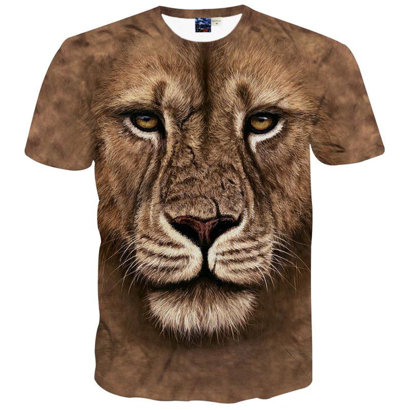 Fashion Personalized Creative Lion Head 3D Digital Printed Short-Sleeved T-Shirt, Tan
Fashion Personalized Creative Lion Head 3D Digital Printed Short-Sleeved T-Shirt, Tan