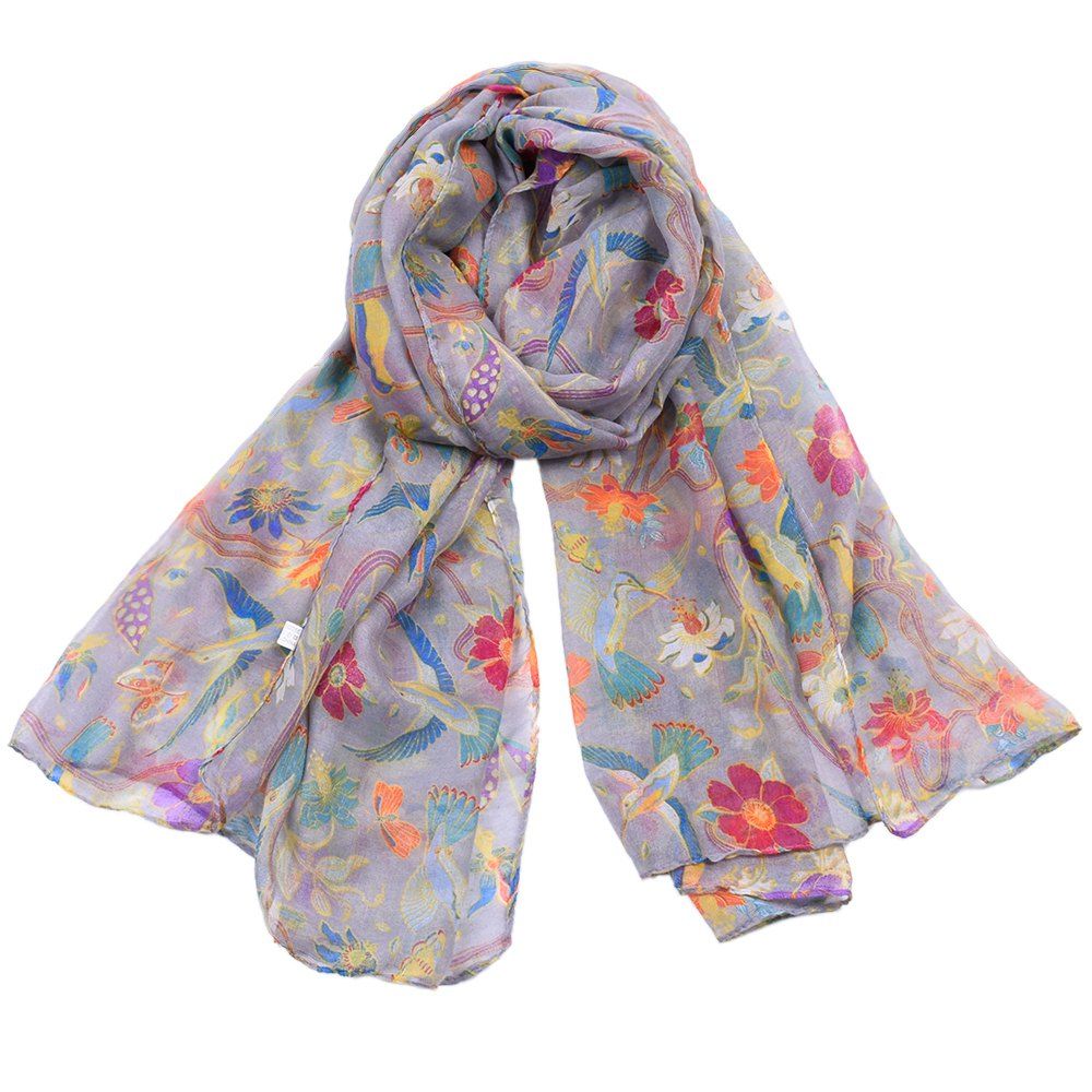 Women Popular Sun-Flower with Bird Printed Stain Scarves and Shawls Oversized, Gray
Women Popular Sun-Flower with Bird Printed Stain Scarves and Shawls Oversized, Gray