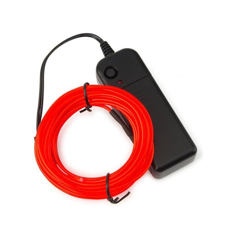 

3m Neon Light Electroluminescent Wire / El Wire with Battery Pack, Fire engine red