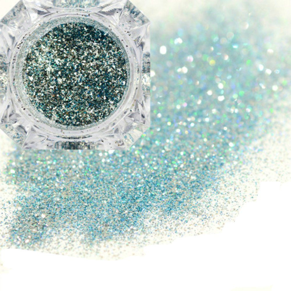 

Platinum Shiny Nail Glitter Powder Diamond Manicure Chrome Pigment, Multi-l