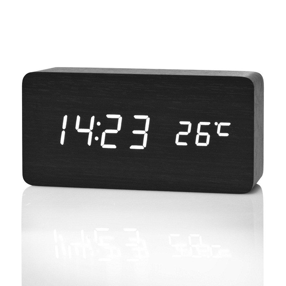LED Alarm Clock Despertador Temperature Sounds Control, Black 
LED Alarm Clock Despertador Temperature Sounds Control, Black