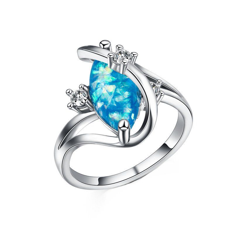 Fashion Lady O Ruby Copper Plated Zircon Ring, Blue 
Fashion Lady O Ruby Copper Plated Zircon Ring, Blue