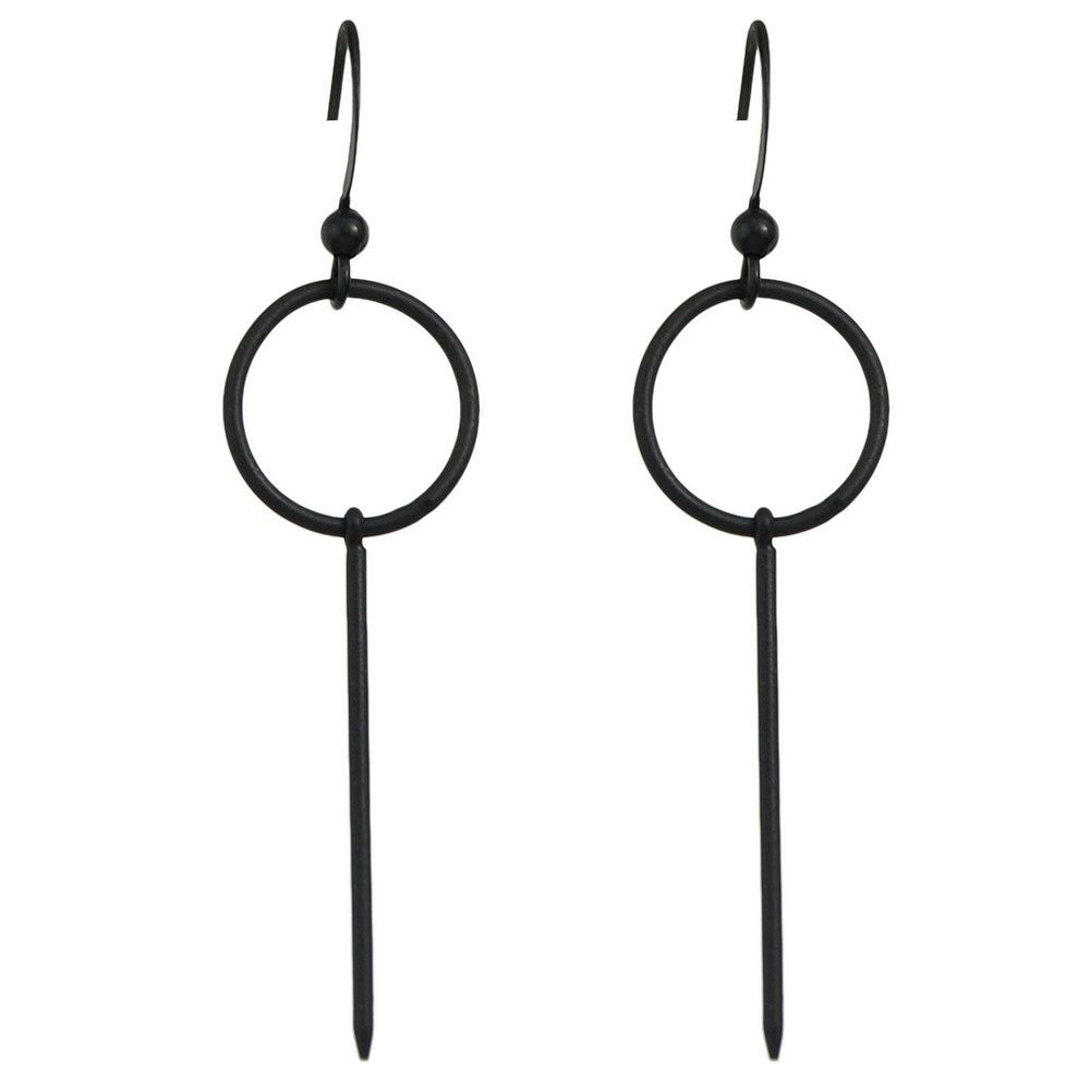 

Minimalist Style Metal Geometric Earrings, Black