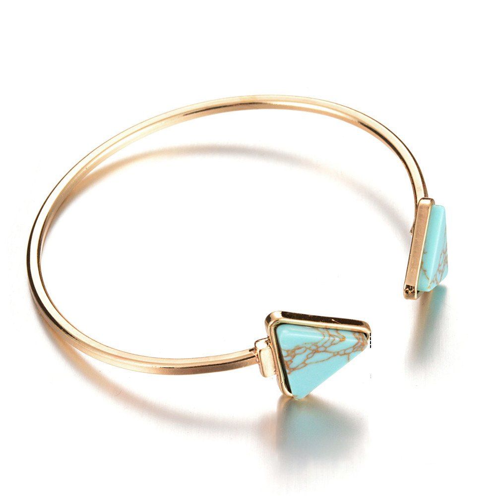 

Triangle Turquoise with Marble Bracelet, Light sea green