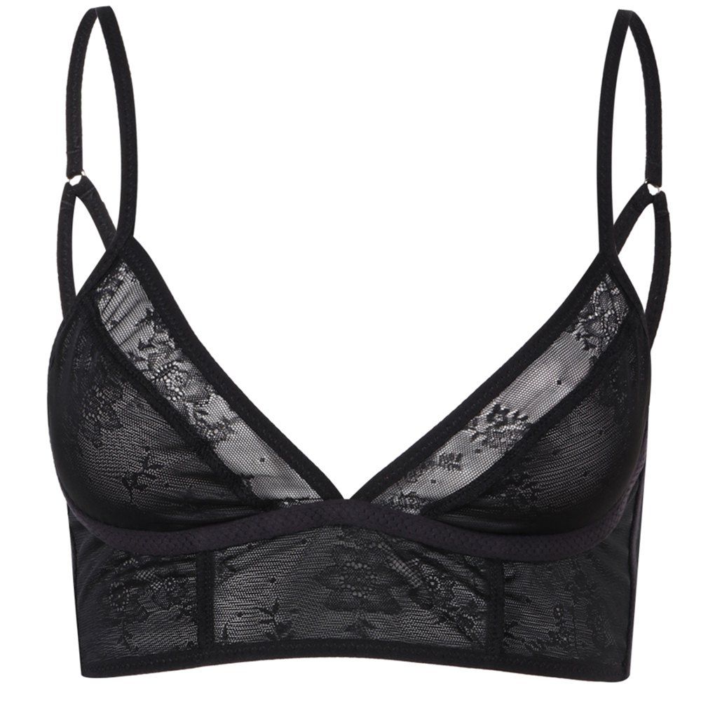 MISSOMO Fashion Sexy Mesh Steel Plate Base Half Surrounded By Solid Color Bra, Black
MISSOMO Fashion Sexy Mesh Steel Plate Base Half Surrounded By Solid Color Bra, Black