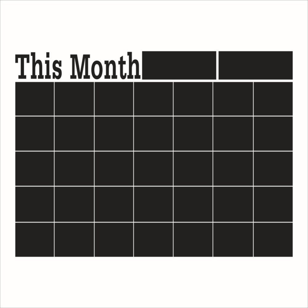 Removable Wall Sticker Monthly chalkboard Chalk Board Blackboard Calendar Memo, Black
Removable Wall Sticker Monthly chalkboard Chalk Board Blackboard Calendar Memo, Black