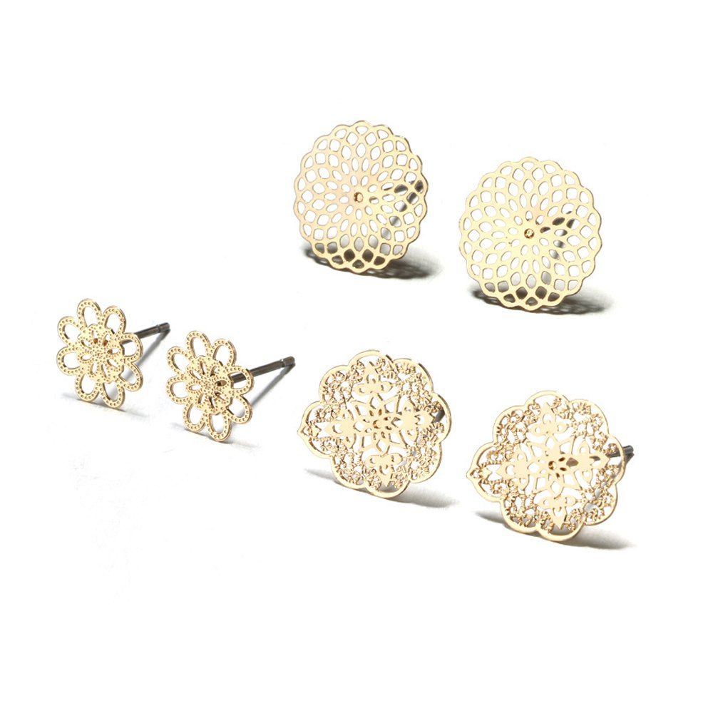 Women's Earrings Set Retro Style Flower Pattern Hollow Out Earrings Set, Goldenrod
Women's Earrings Set Retro Style Flower Pattern Hollow Out Earrings Set, Goldenrod