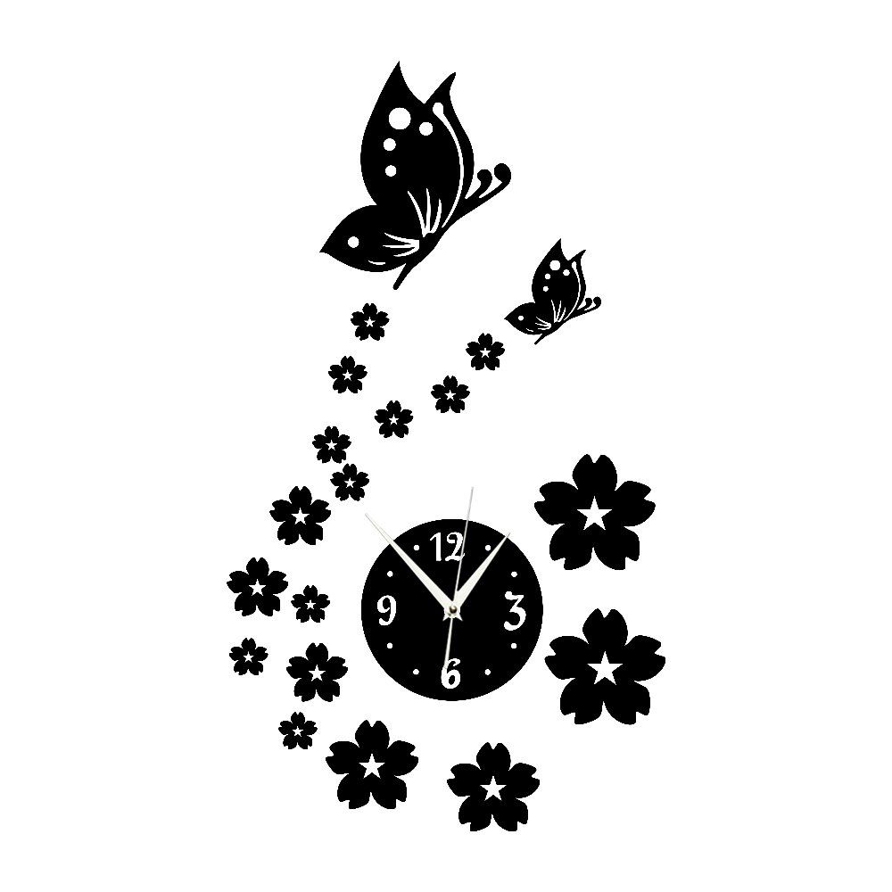 Butterfly Love Flower Acrylic Mirror Wall Clock Study Room Bedroom Living Room, Black;others
Butterfly Love Flower Acrylic Mirror Wall Clock Study Room Bedroom Living Room, Black;others