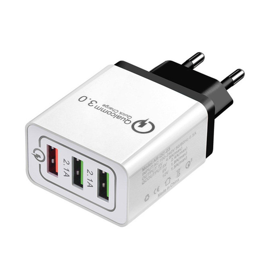 3 Port Fast Quick Charge QC 3.0 USB Hub Wall Charger Power Adapter EU Plug, Black
3 Port Fast Quick Charge QC 3.0 USB Hub Wall Charger Power Adapter EU Plug, Black