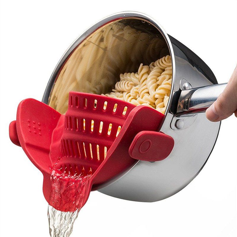 Kitchen Gizmo Snap Strainer Clip On Silicone Colander Fits all Pots and Bowls, Red
Kitchen Gizmo Snap Strainer Clip On Silicone Colander Fits all Pots and Bowls, Red