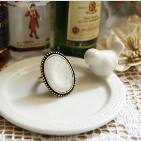 Chic Western Retro Style Simple Oval Shape Finger Ring  
