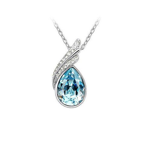 [23% OFF] Chic Waterdrop-Shaped Rhinestoned Pendant Women's Necklace ...