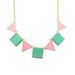 Fashion Style Colored Glaze Triangle and Square Shape Pendant Embellished Necklace For Women -  