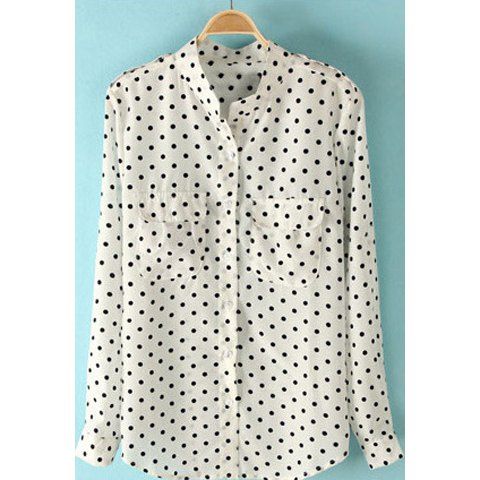 polka dot collar shirt