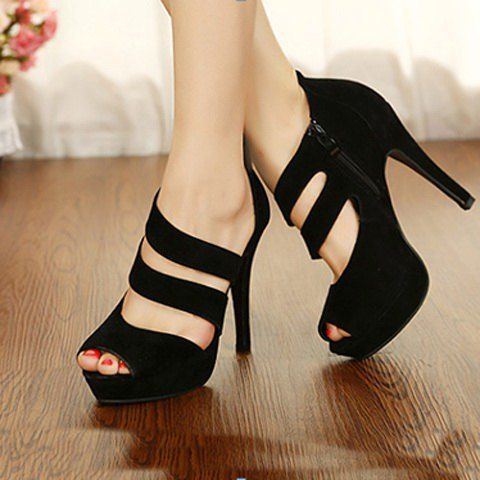  52 OFF Trendy Stilettlo Heel  And Zipper Design Women s 