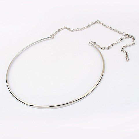 Affordable Simple Punk Style Solid Color Embellished Women's Round Alloy Necklace  