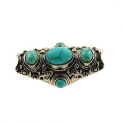 Characteristic Vintage Kallaite Embellished Alloy Ring For Women -  