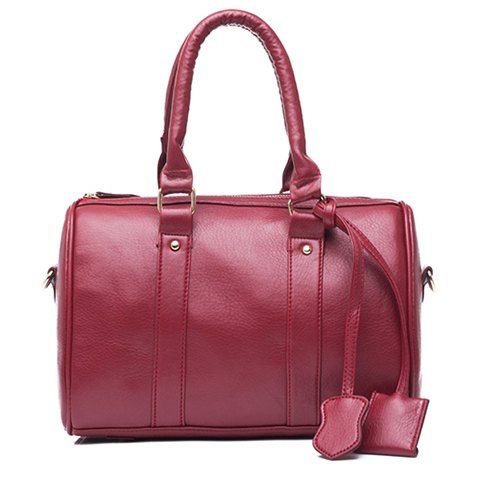 Wine Red Elegant Tote And Pendant Design Women's Street Level Handbag ...