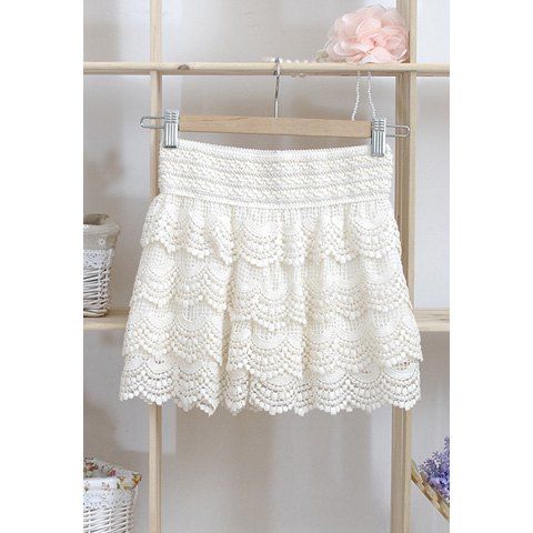 [36% OFF] Hot Lace Elastic Waist Shorts | Rosegal