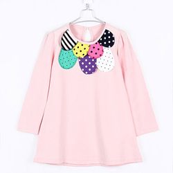 T-Shirt Doux pour Fille en Mélange de coton Motif de Pois  Coloré - PINK - 140