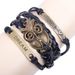 Vintage Night Owl Letter Braided Friendship Bracelet -  
