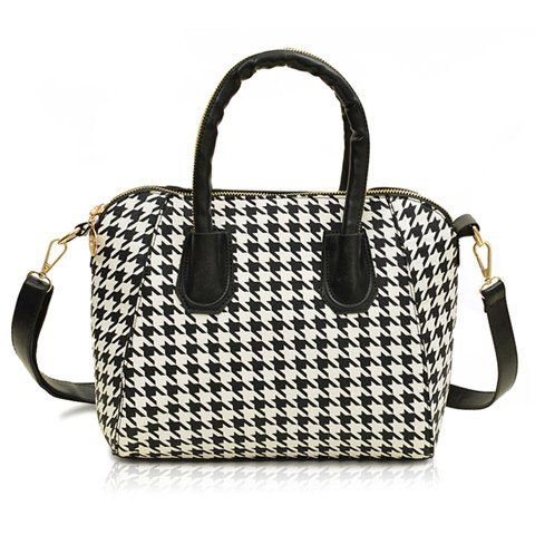 2018 Stunning Pu Leather And Houndstooth Design Women's Tote Bag In ...