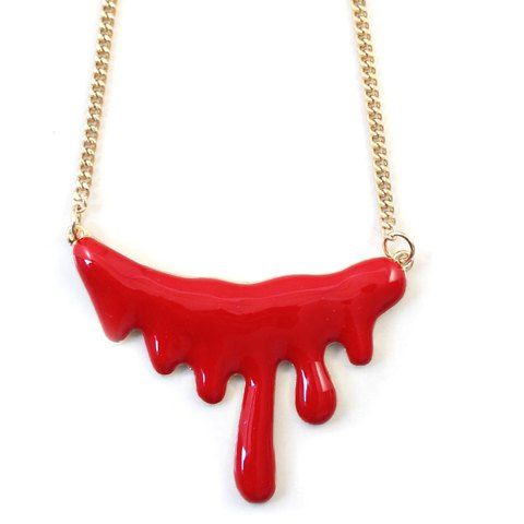 [18% OFF] Fashion Red Blood Drop Pendant Alloy Necklace For Women | Rosegal