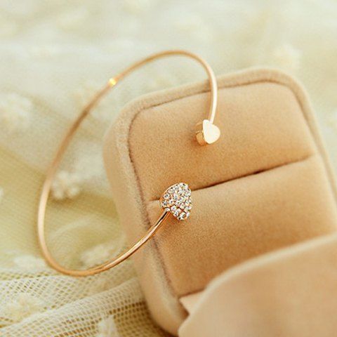 Gold Plated Diamante Heart Embellished Sister Bracelet Affordable Gold Plated Diamante Heart Embellished Sister Bracelet