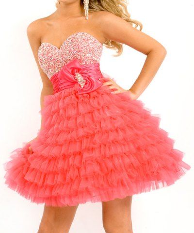 [33% OFF] Vintage Strapless Beaded Bow Ruffled Women's Prom Dress ...