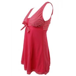 scoop neck color block one piece swimwear