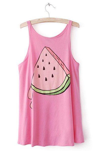 2018 Printed Candy Color Cotton Casual Style Scoop Neck Sleeveless ...