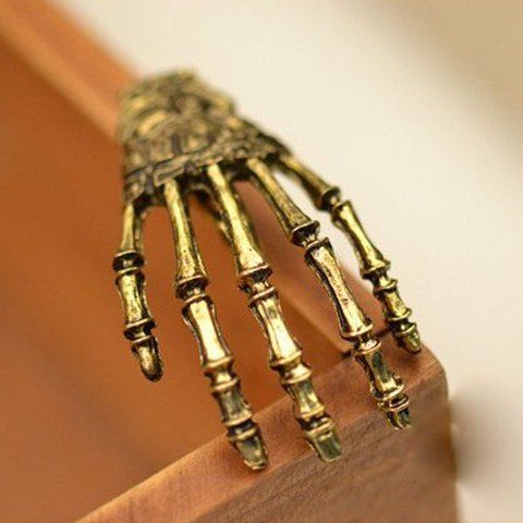 

Vintage Skeleton Hand Embellished Hairpin For Women, Copper color