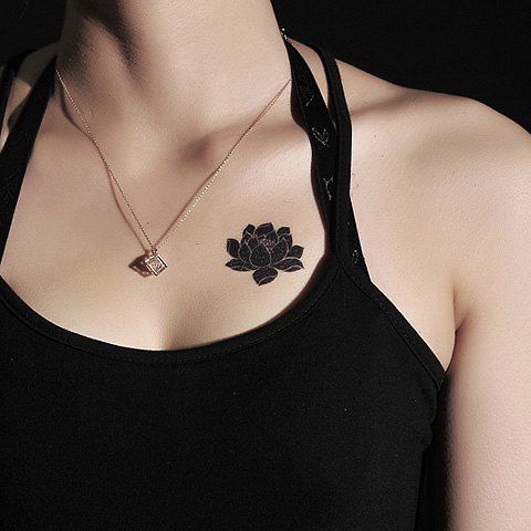 Buy Chic Lotus Pattern Waterproof Tattoo Sticker  