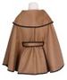 Stylish Turtleneck 3/4 Sleeves Irregular Hem Lace-Up Loose Fit Cotton Blend Women's Cloak -  