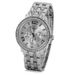 GENEVA Quartz Watch with Diamonds Round Dial and Steel Watch Band for Women -  