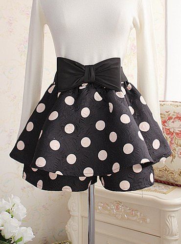 [29% OFF] Cute Well-Match Polka Dot Print Women's Bubble Skorts | Rosegal