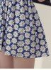Ladylike Chiffon Full Daisy Print Scoop Neck Sleeveless A-Line Design Women's Dress -  