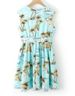 Stylish Round Collar Tree Print Waisted Corset Sleeveless Women's Dress -  