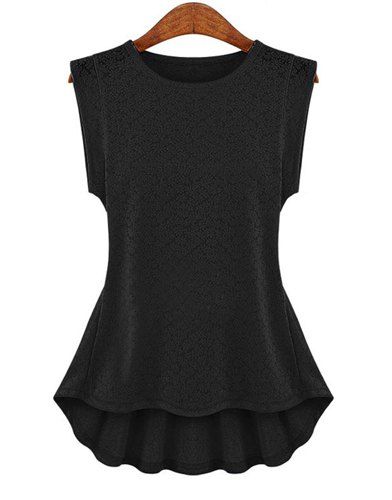 [63% OFF] Elegant Style Round Collar Solid Color Slimming Sleeveless ...