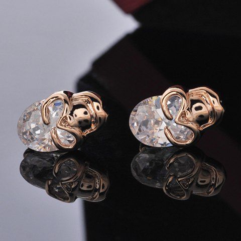 Pair Of Delicate Rhinestone Decorated Skull Earrings For Women Pair Of Delicate Rhinestone Decorated Skull Earrings For Women