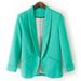 Simple Style Turn-Down Collar Nine-Minute Sleeves Solid Color Women's Blazer -  