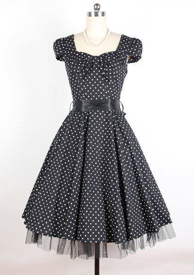 [12% OFF] Vintage Sweetheart Neckline Bowknot Voile Splicing Polka Dot ...